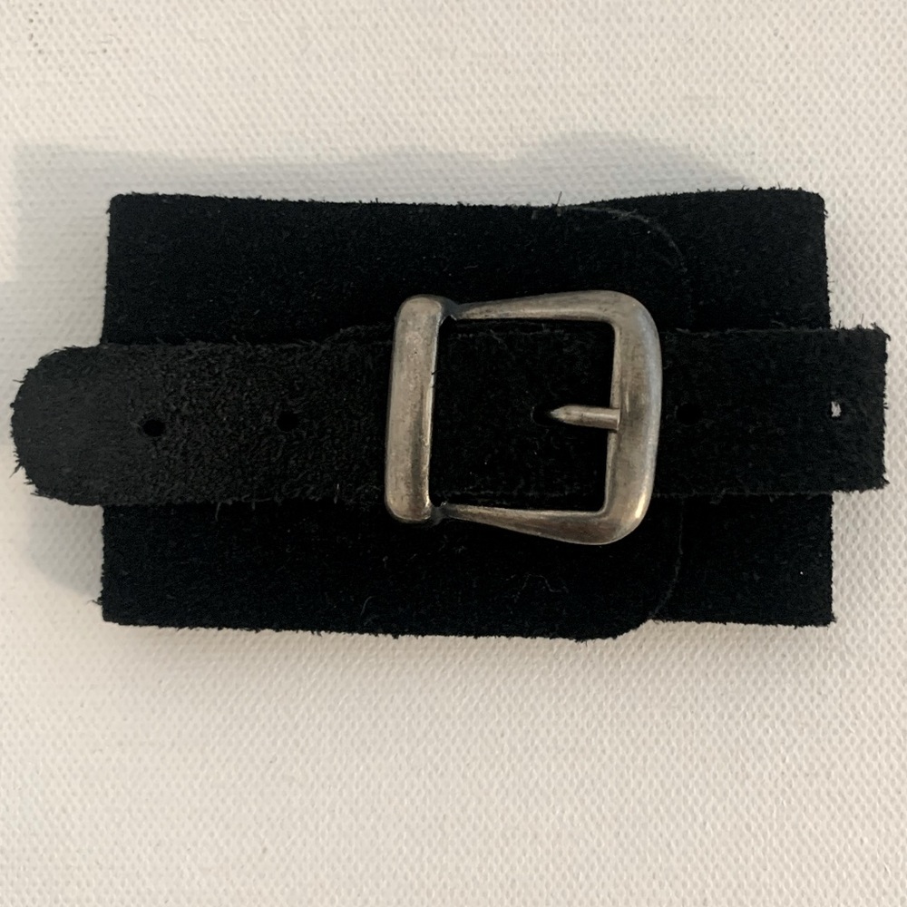 Suede Wrist Cuff with Buckle.